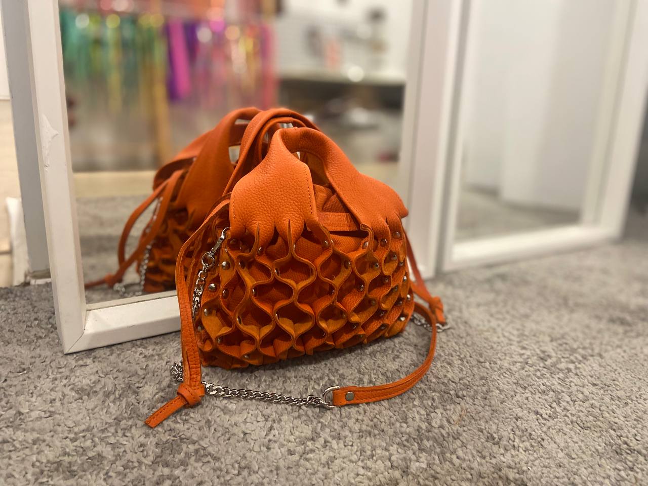 Bolso Nido mini colors cuero naranja (1)