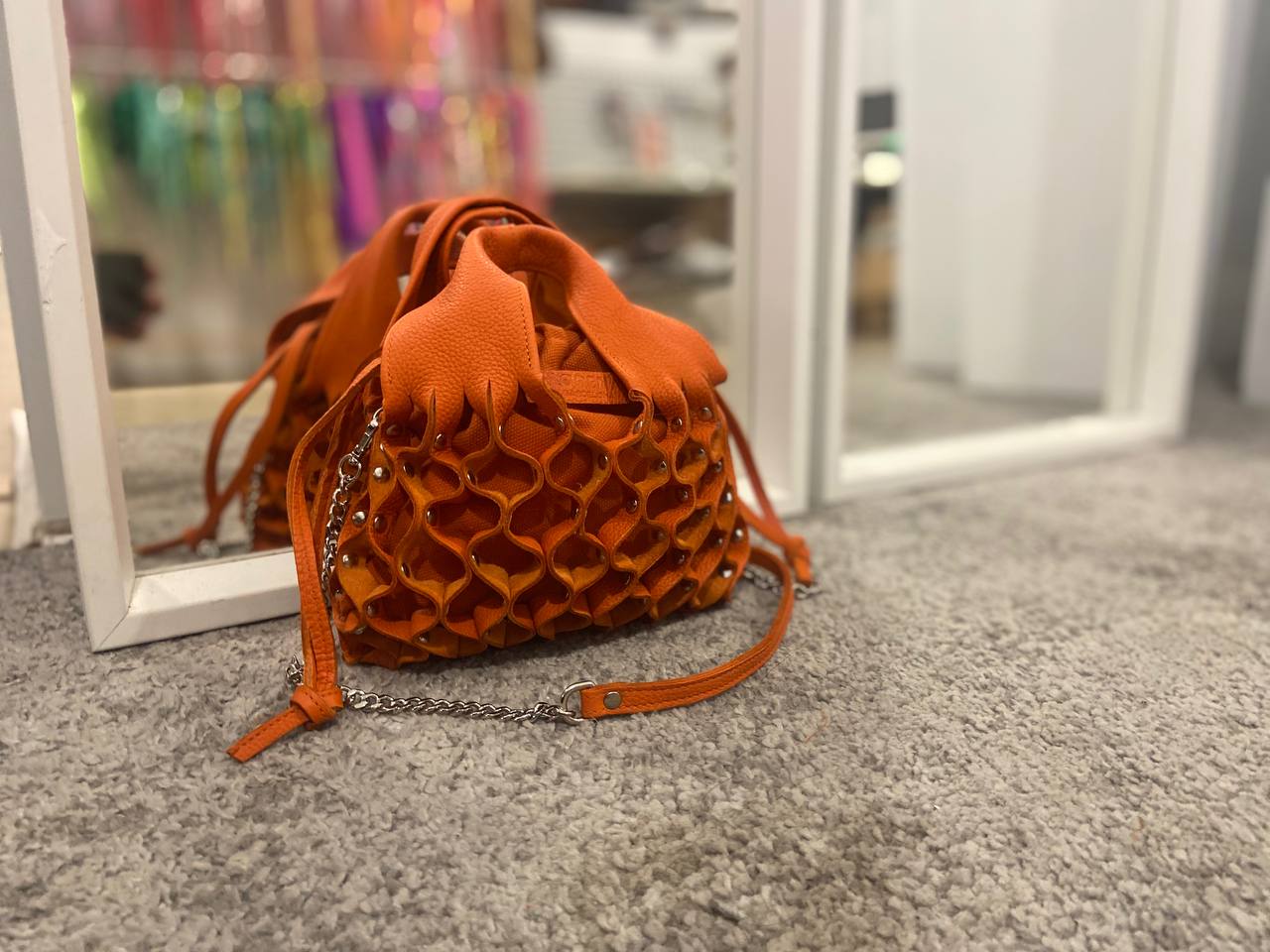 Bolso Nido mini colors cuero naranja (2)