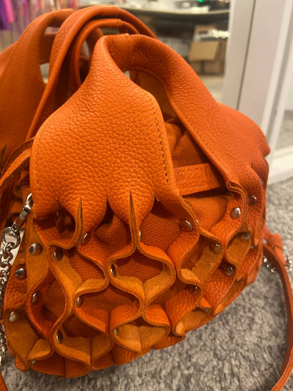 Bolso Nido mini colors cuero naranja (3)