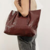 Bolso Shopper de cuero charol