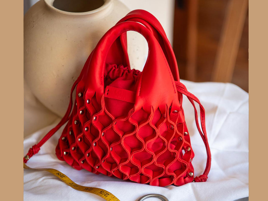 Bolso de cuero original mini rojo